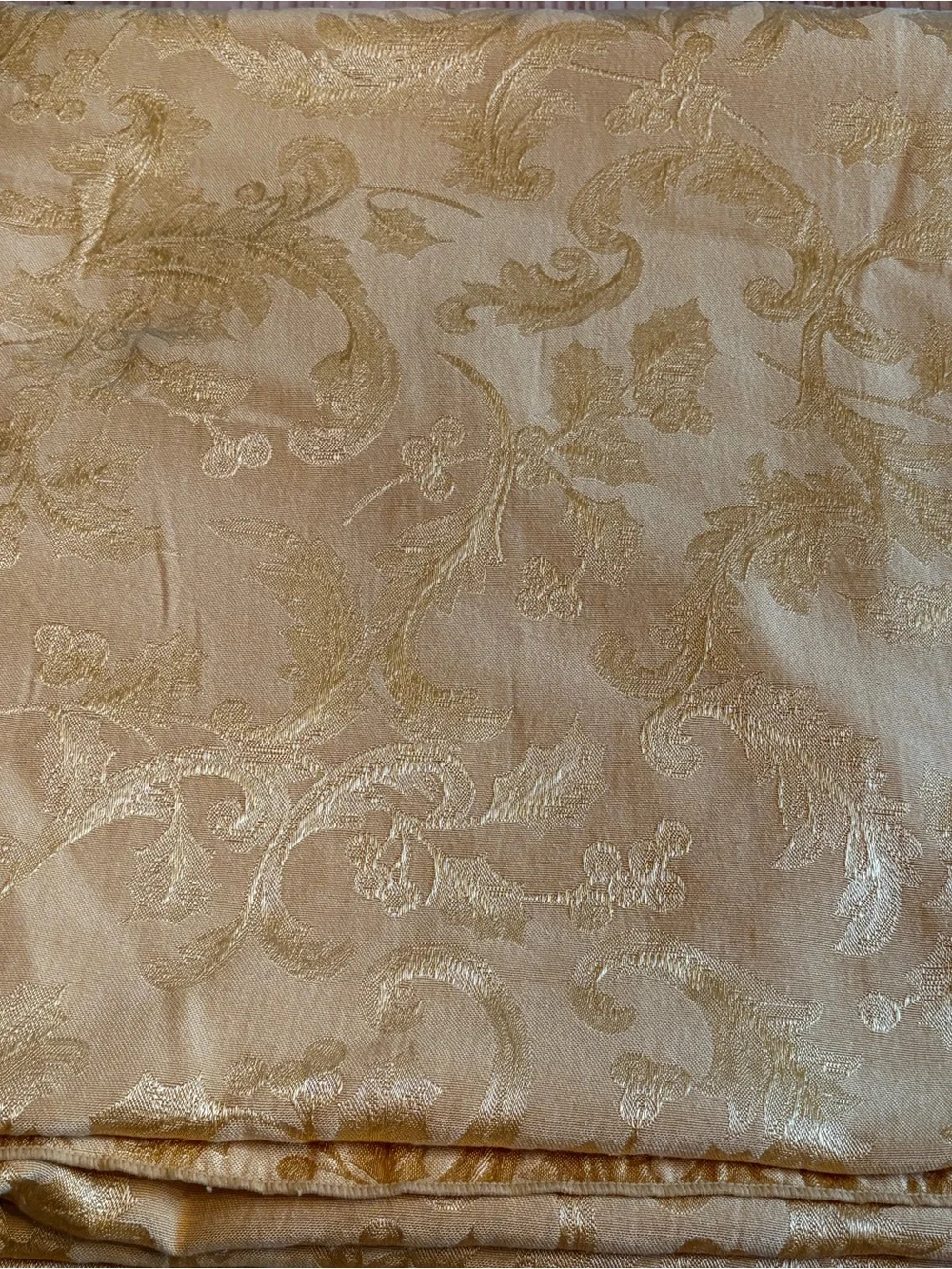 Set of 2 Gold Damask Winter  Holly Tablecloths and 6 chair bows
